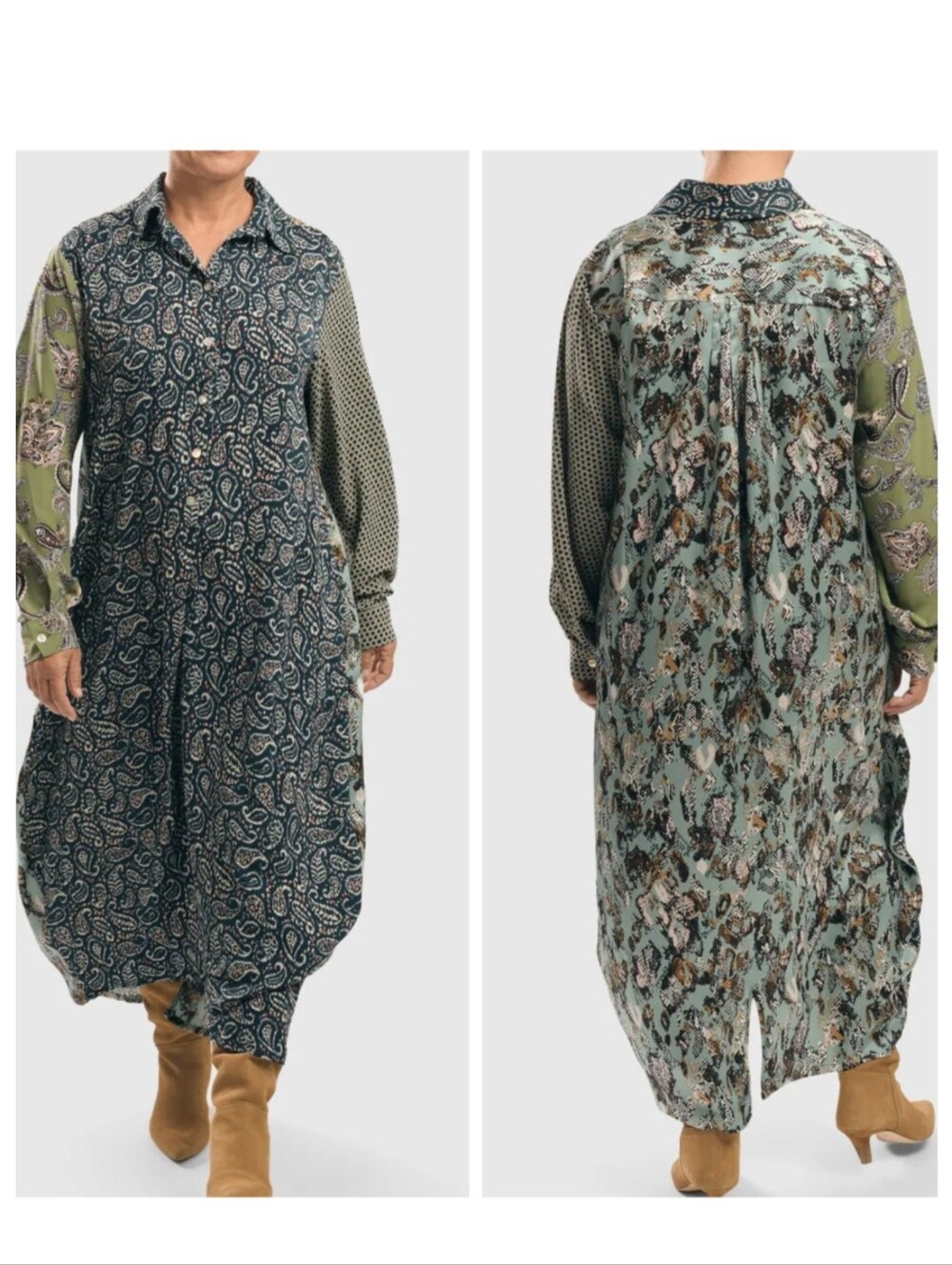 Alembika Paisley Shirt Dress Size 4 US size L / XL Oversize NEW $324 - Picture 11 of 16